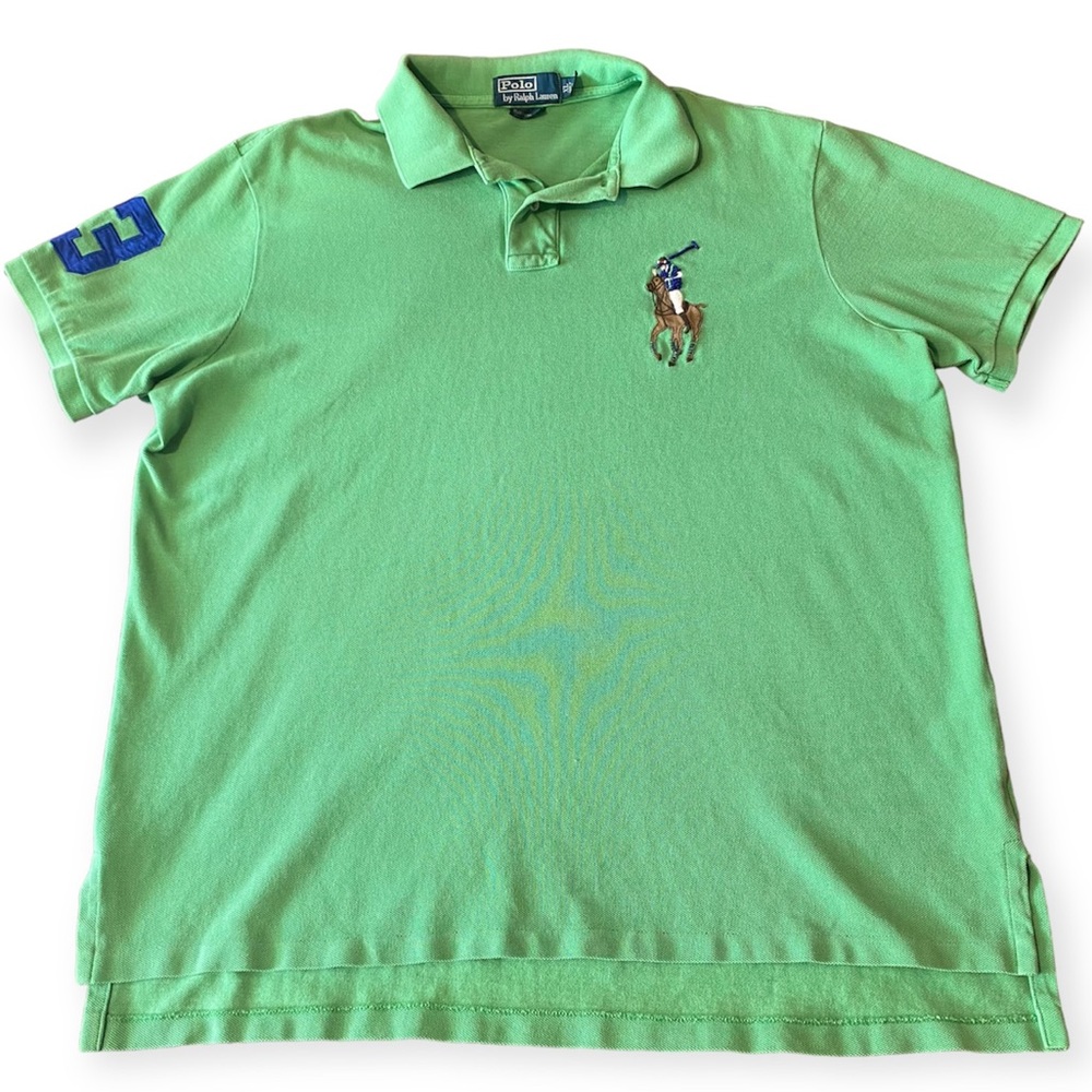 Polo by Ralph Lauren Men’s Polo green, large pony beaded #3 on sleeve size XL